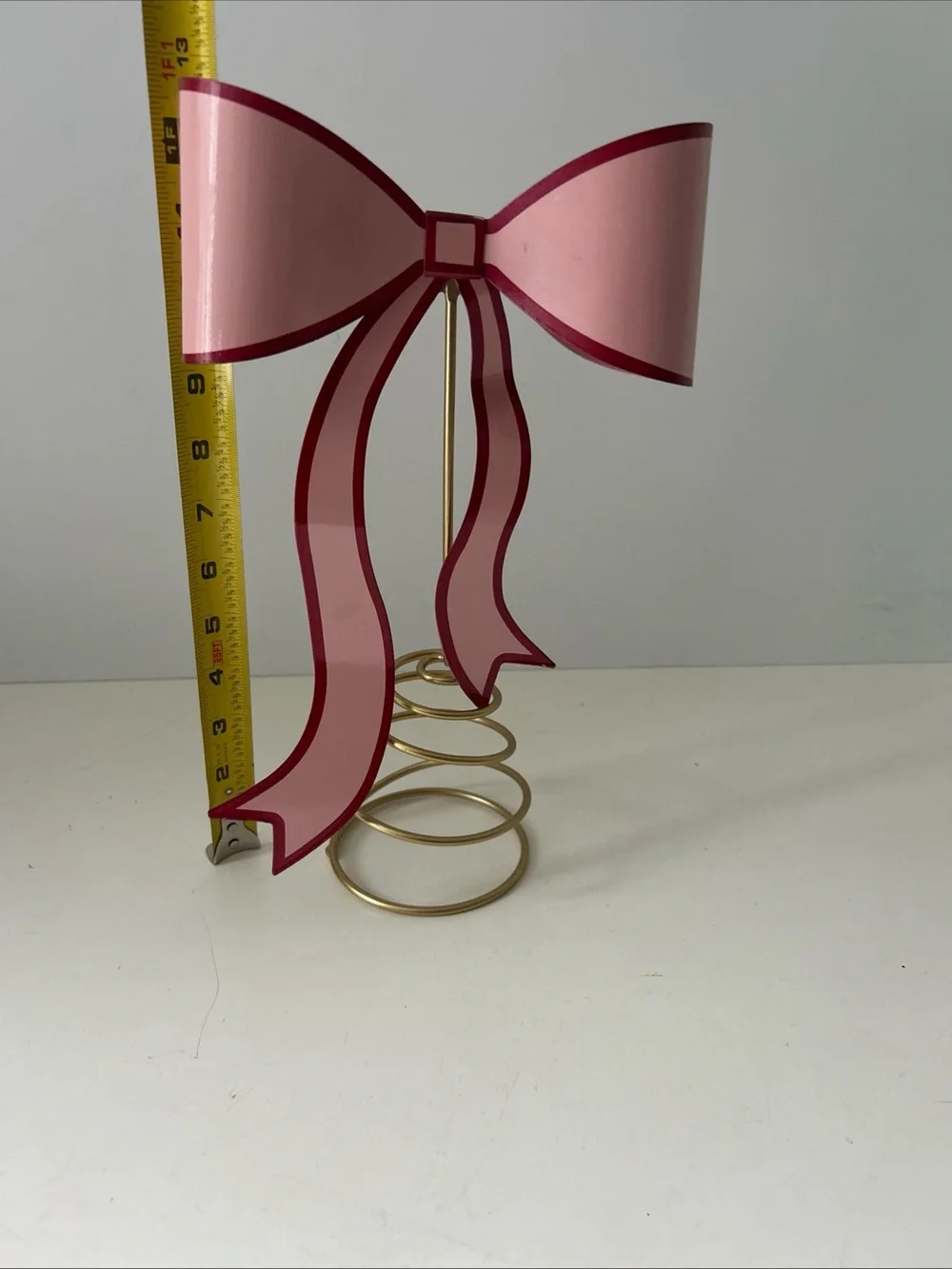 Pink Ribbon Bow Tree Topper Christmas & Valentines Day